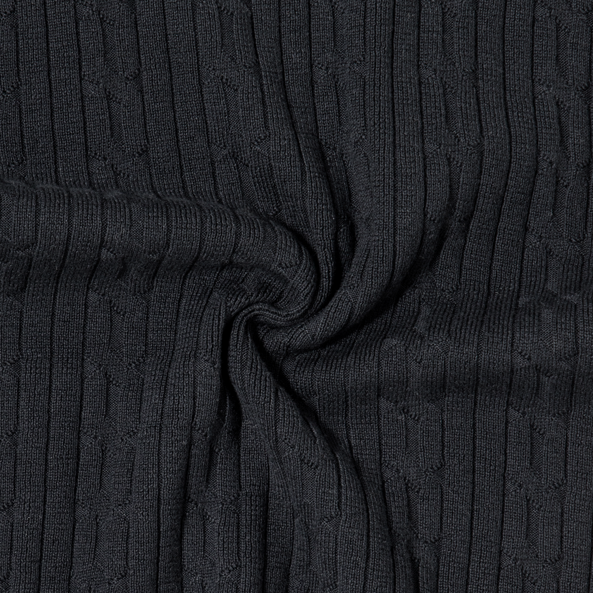 Cable Stitch Sweater Crewneck — Black / S — FABRIC