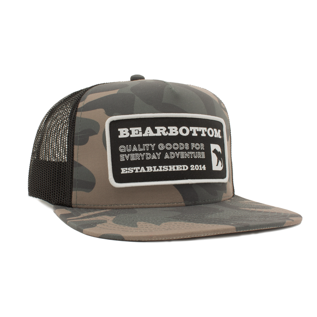 Men s Camo Trucker Hat Bearbottom