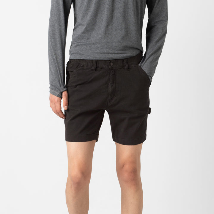 Canvas Short Black front on model
