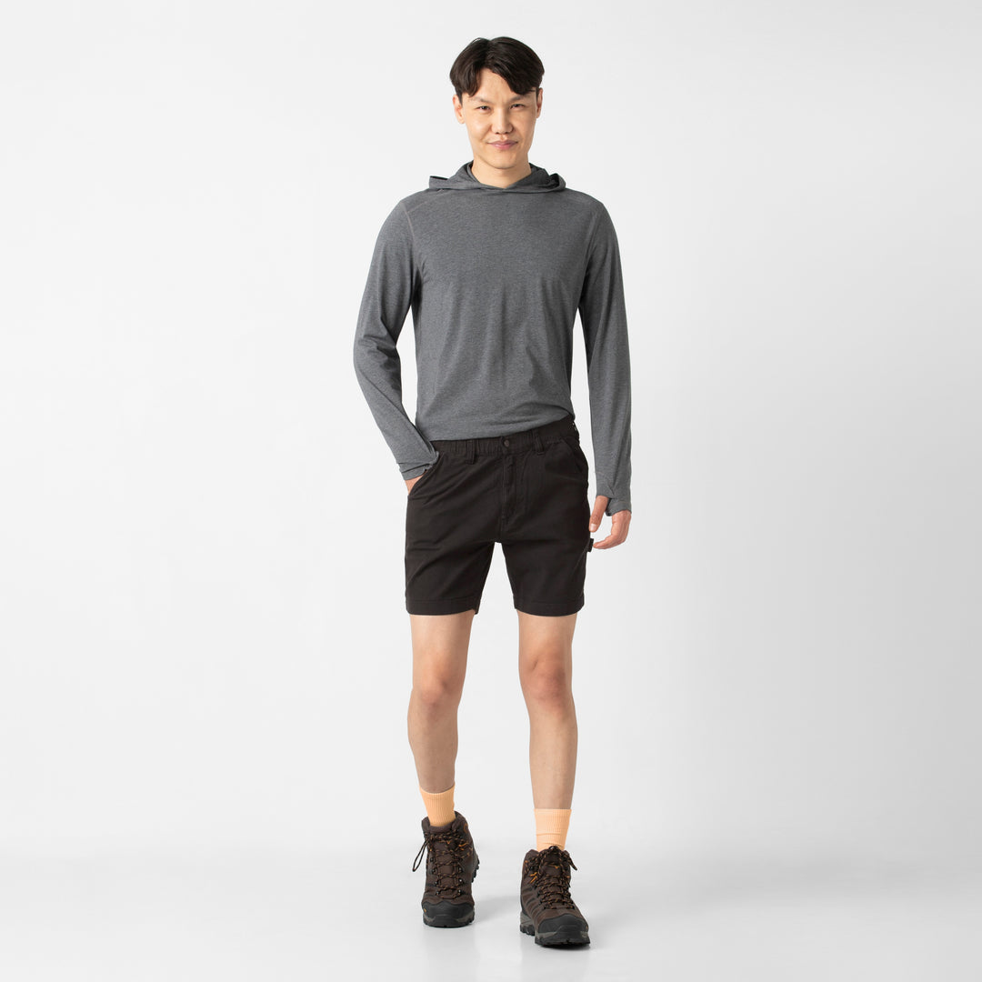 Canvas Short Black full body on model