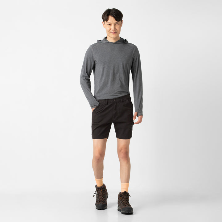 Canvas Short Black full body on model