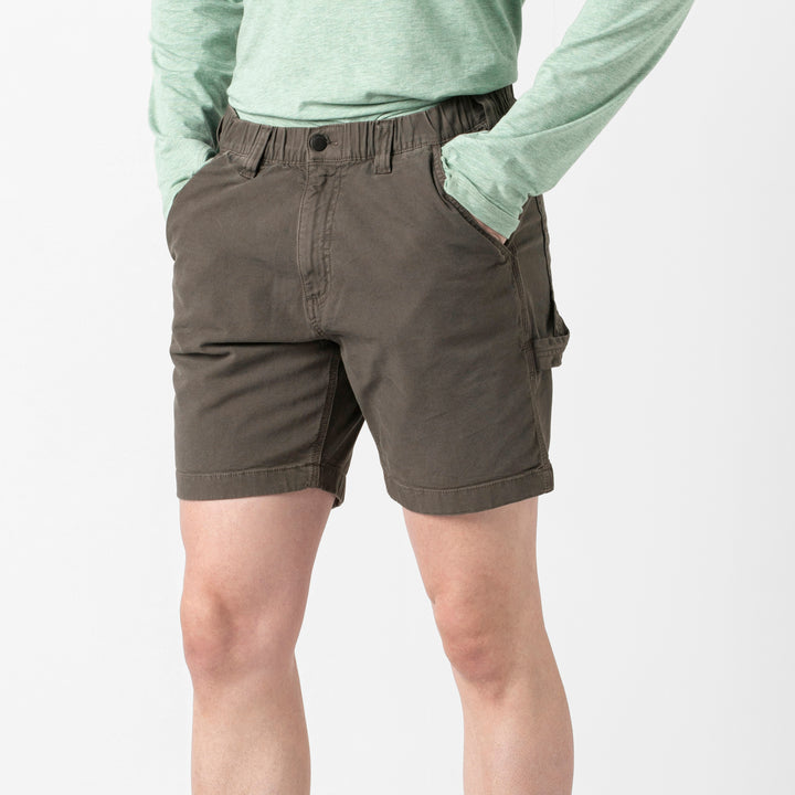 Canvas Short Coal side on model