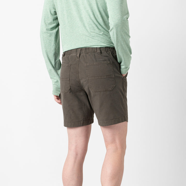 Canvas Short Coal back on model