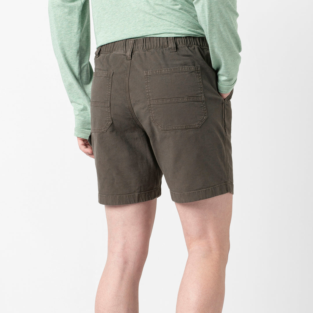 Canvas Short Coal back on model