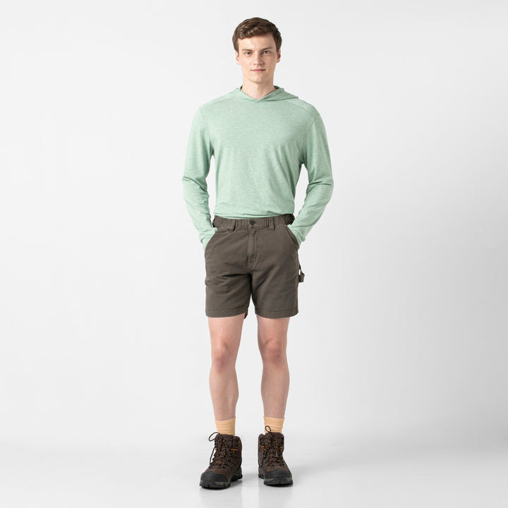 Canvas Short Coal full body on model