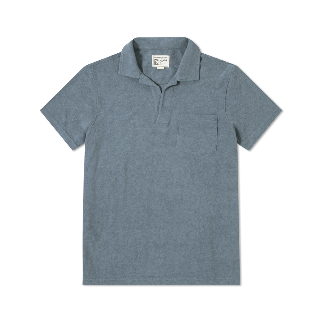 Coastal Terry Polo Denim front flat