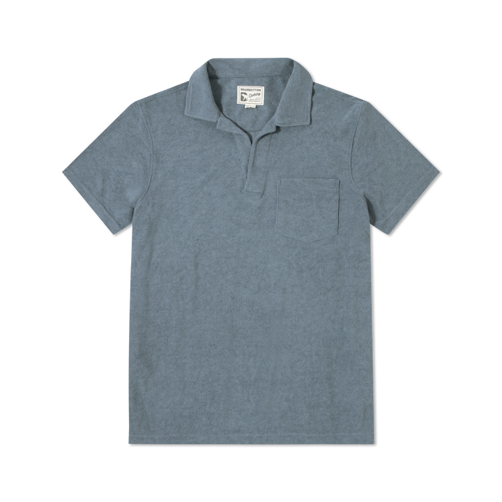 Coastal Terry Polo Denim front flat