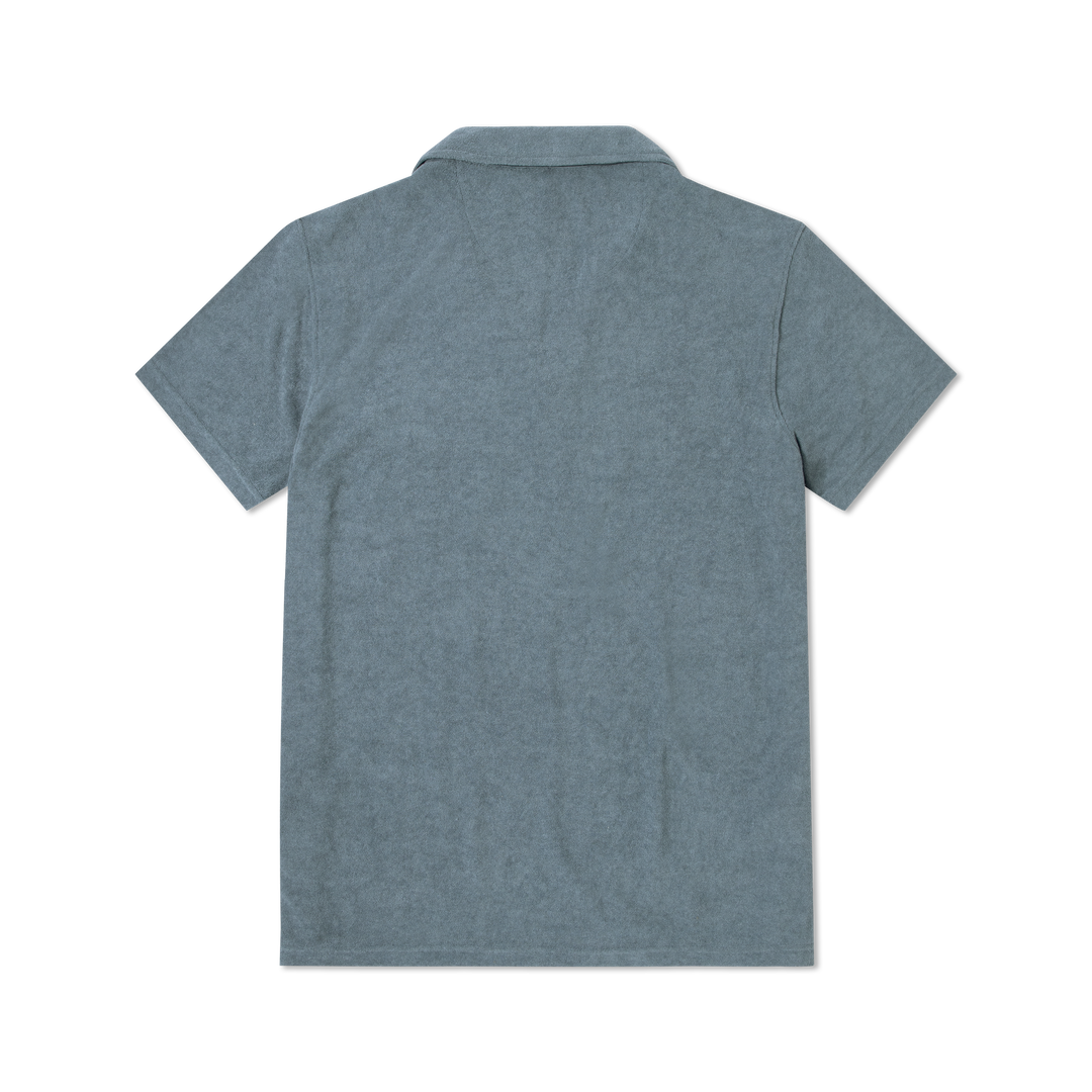 Coastal Terry Polo Denim back flat