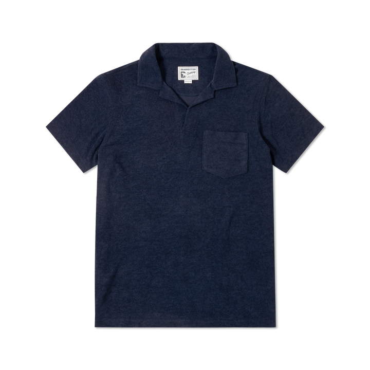 Coastal Terry Polo Navy front flat