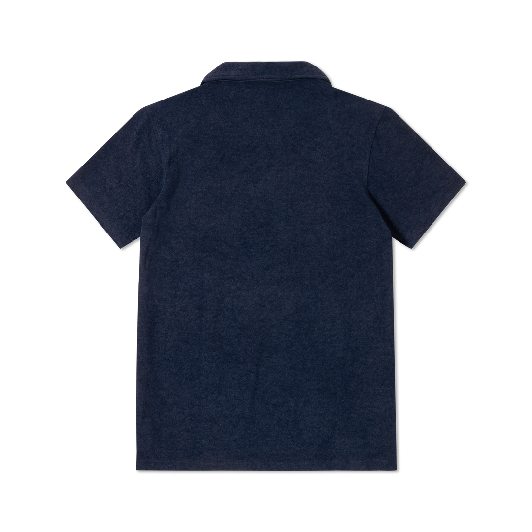 Coastal Terry Polo Navy back flat