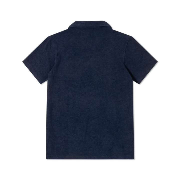 Coastal Terry Polo Navy back flat