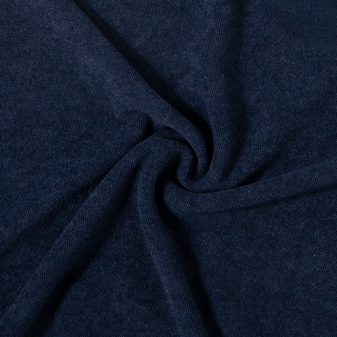 Coastal Terry Polo Navy fabric detail