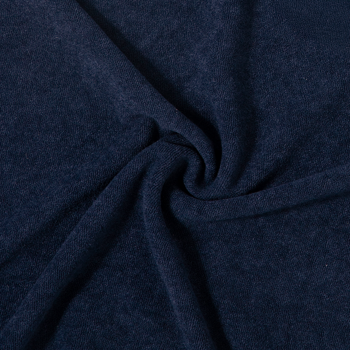 Coastal Terry Polo Navy fabric detail