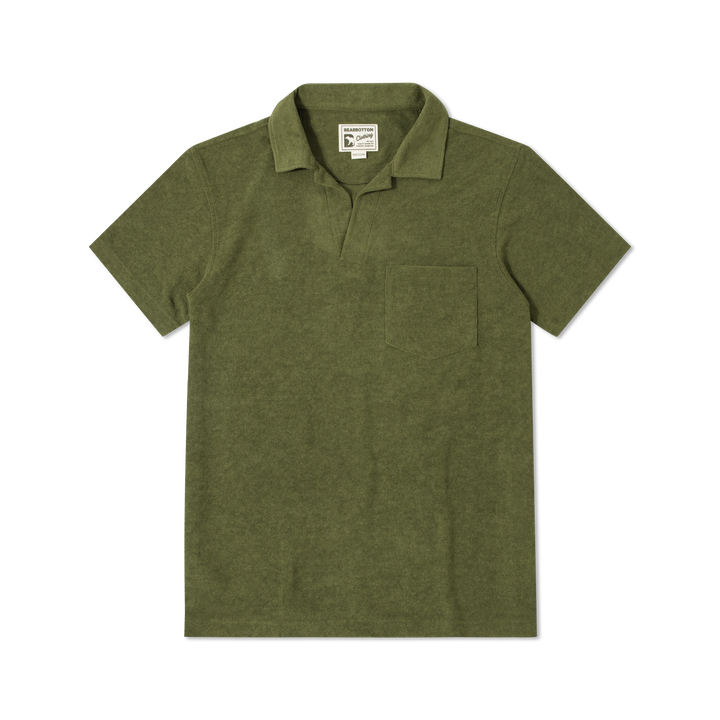 Coastal Terry Polo Olive front flat