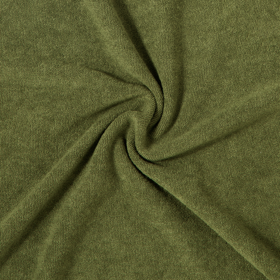 Coastal Terry Polo Olive fabric detail