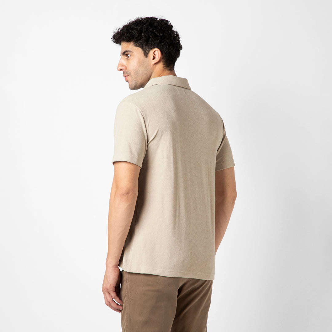 Coastal Terry Shirt Bone back on model