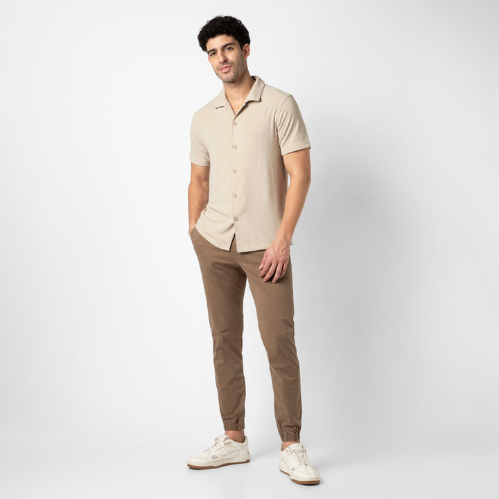 Coastal Terry Shirt Bone full body on model