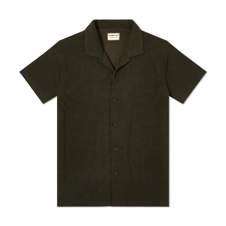 Coastal Terry Shirt Dark Pine front flat