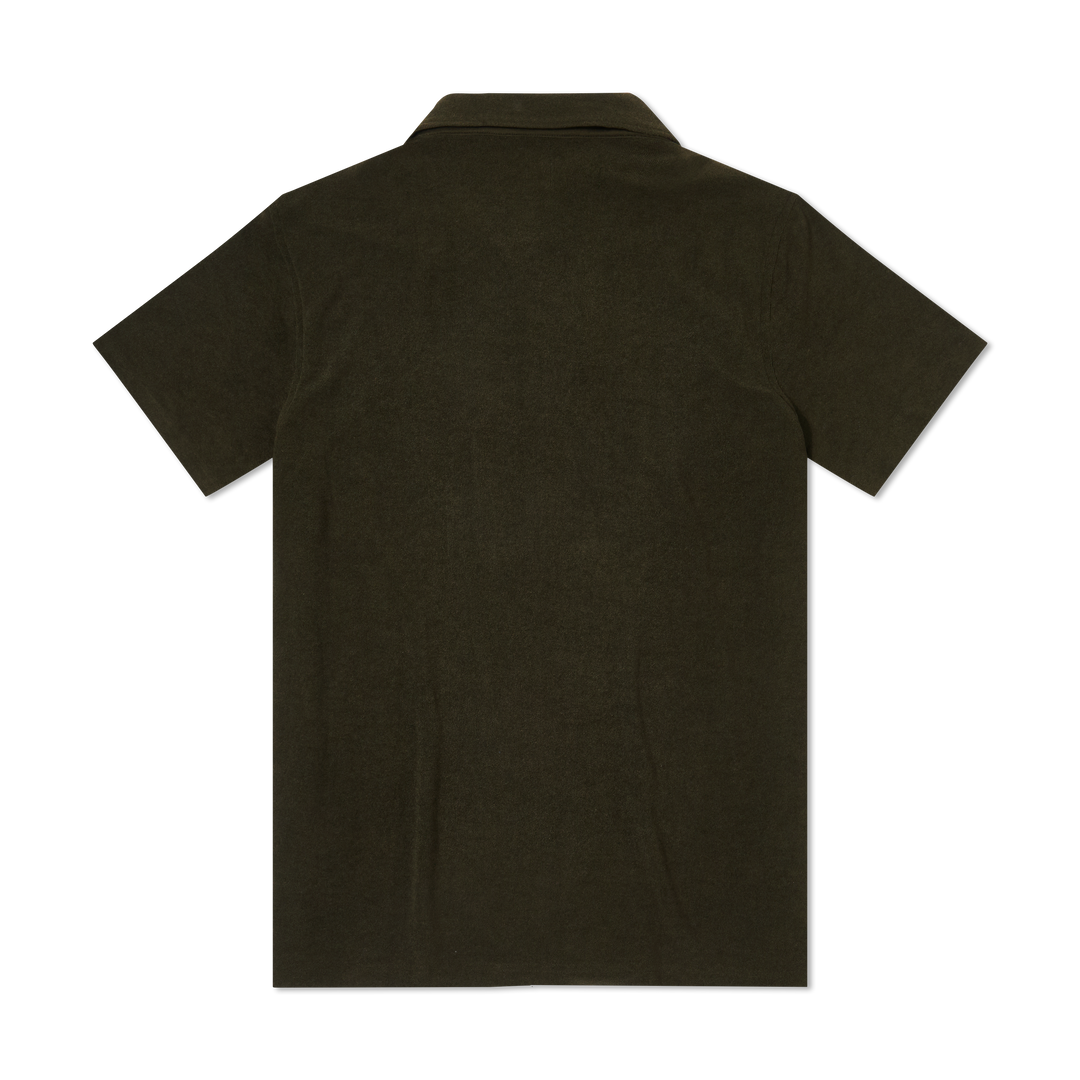 Coastal Terry Shirt Dark Pine back flat