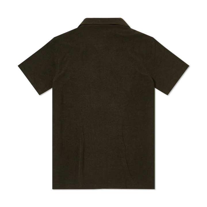 Coastal Terry Shirt Dark Pine back flat