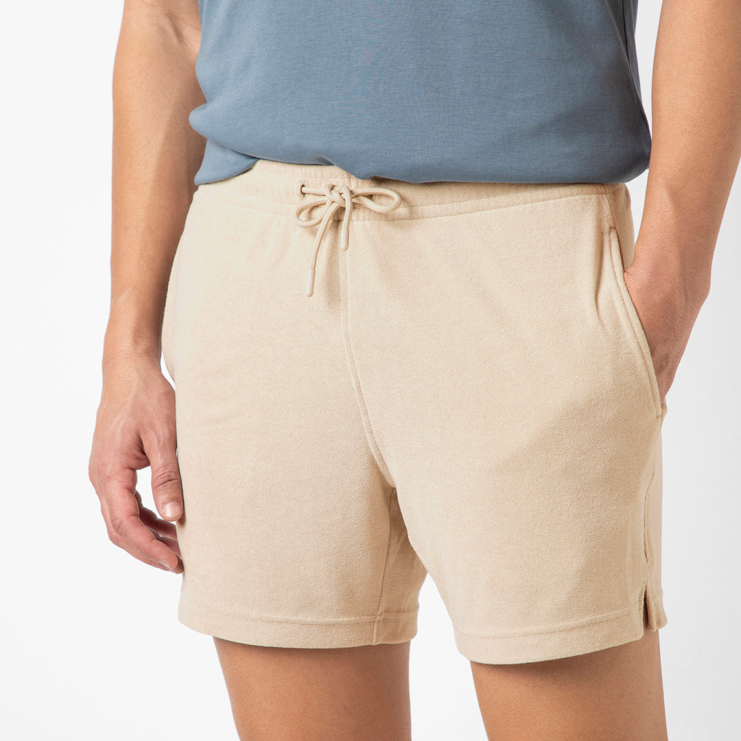 Coastal Terry Short Bone close up on model