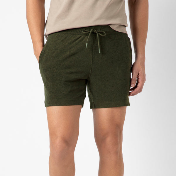 Coastal Terry Short Dark Pine front on model