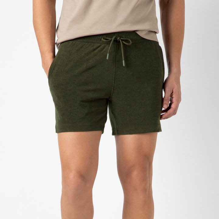 Coastal Terry Short Dark Pine front on model