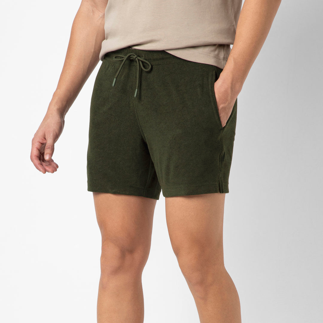 Coastal Terry Short Dark Pine side on model