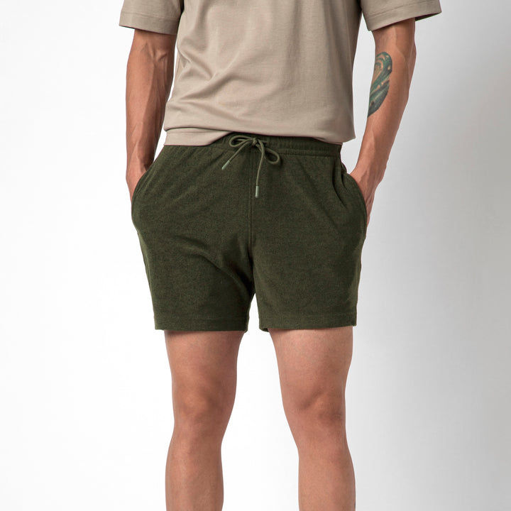 Coastal Terry Short Dark Pine front on model
