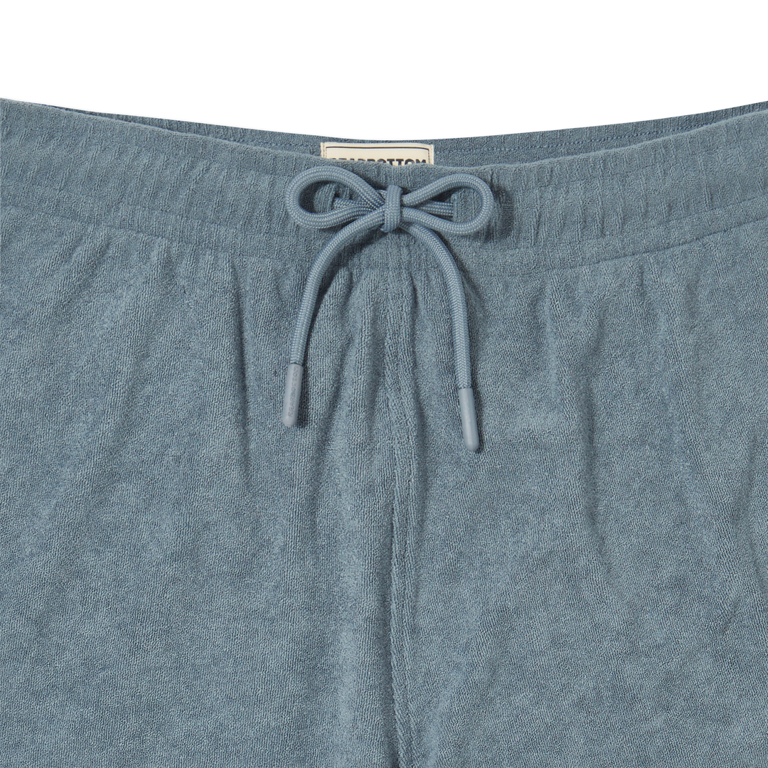 Coastal Terry Short Denim close up on model