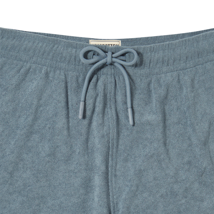 Coastal Terry Short Denim close up on model