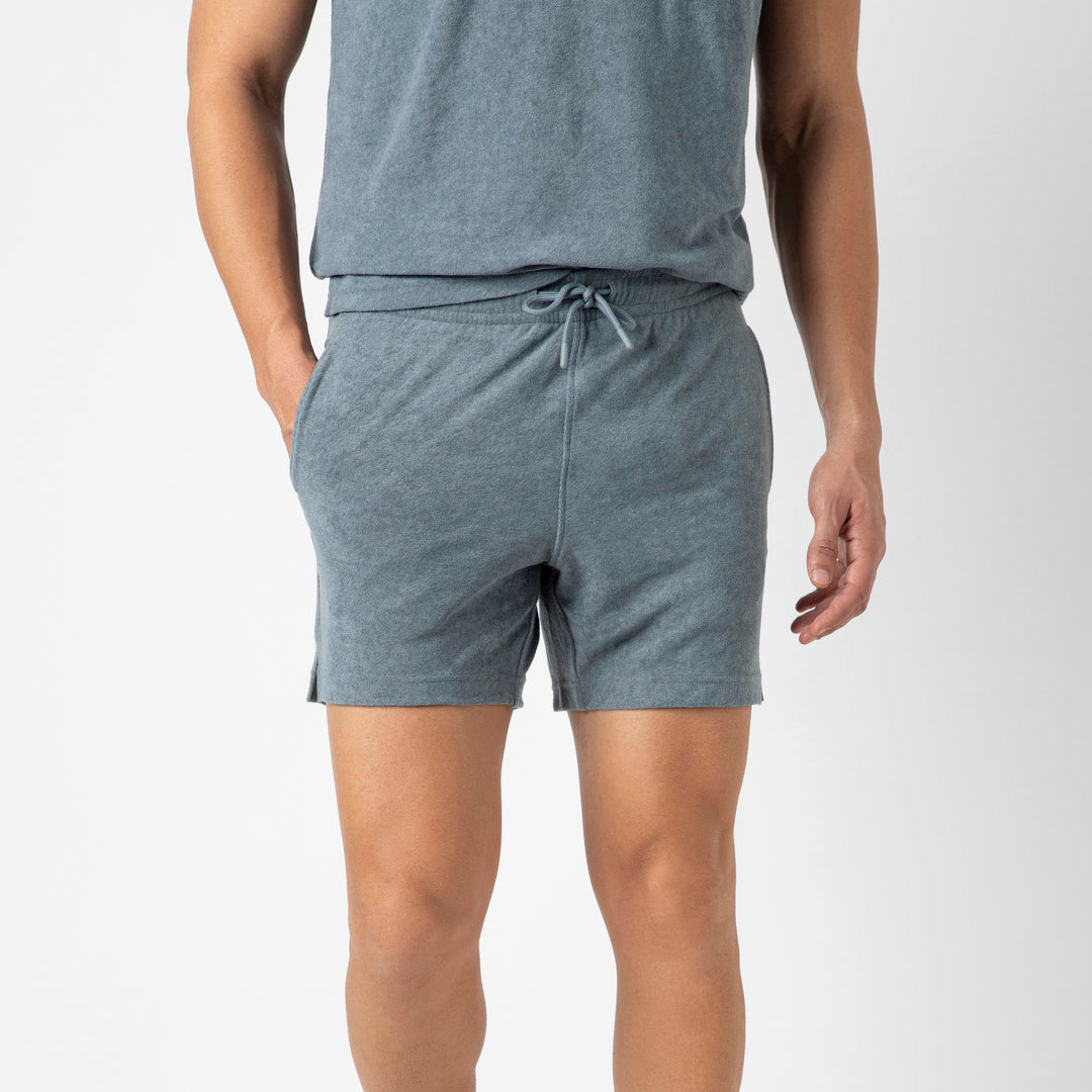 Coastal Terry Short Denim front on model