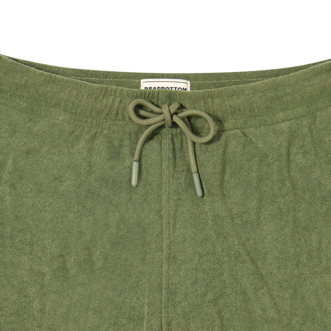 Coastal Terry Short Olive fabric detail