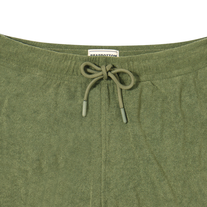 Coastal Terry Short Olive fabric detail
