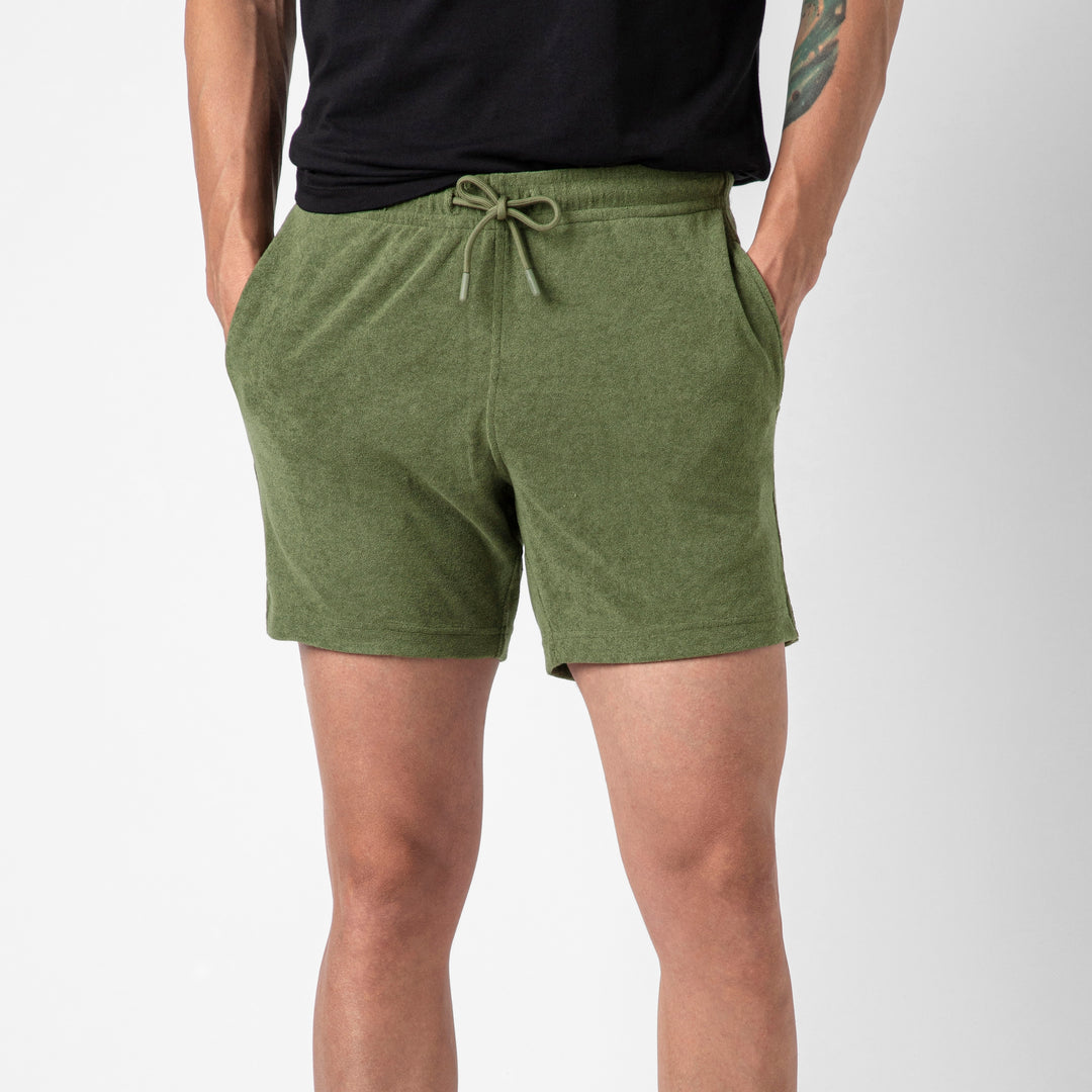 Coastal Terry Short Olive front on model