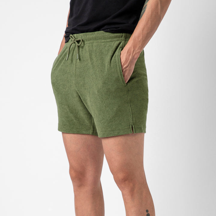Coastal Terry Short Olive side on model
