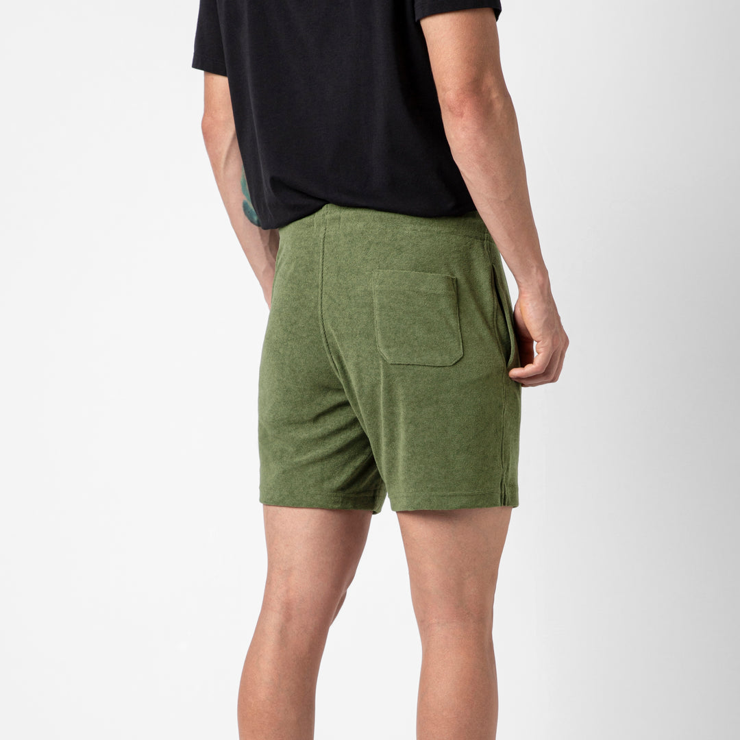 Coastal Terry Short Olive back on model