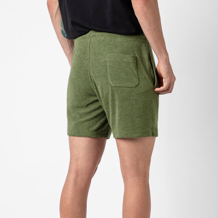 Coastal Terry Short Olive back on model