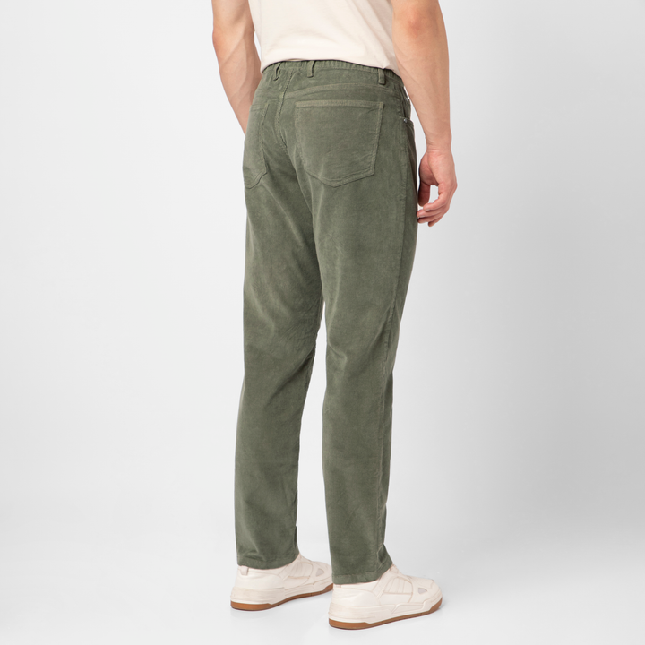Corduroy 5-Pocket Pant Moss back on model