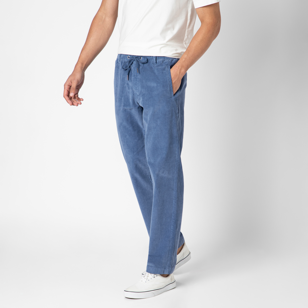 Corduroy Industry Pant Blue on model side