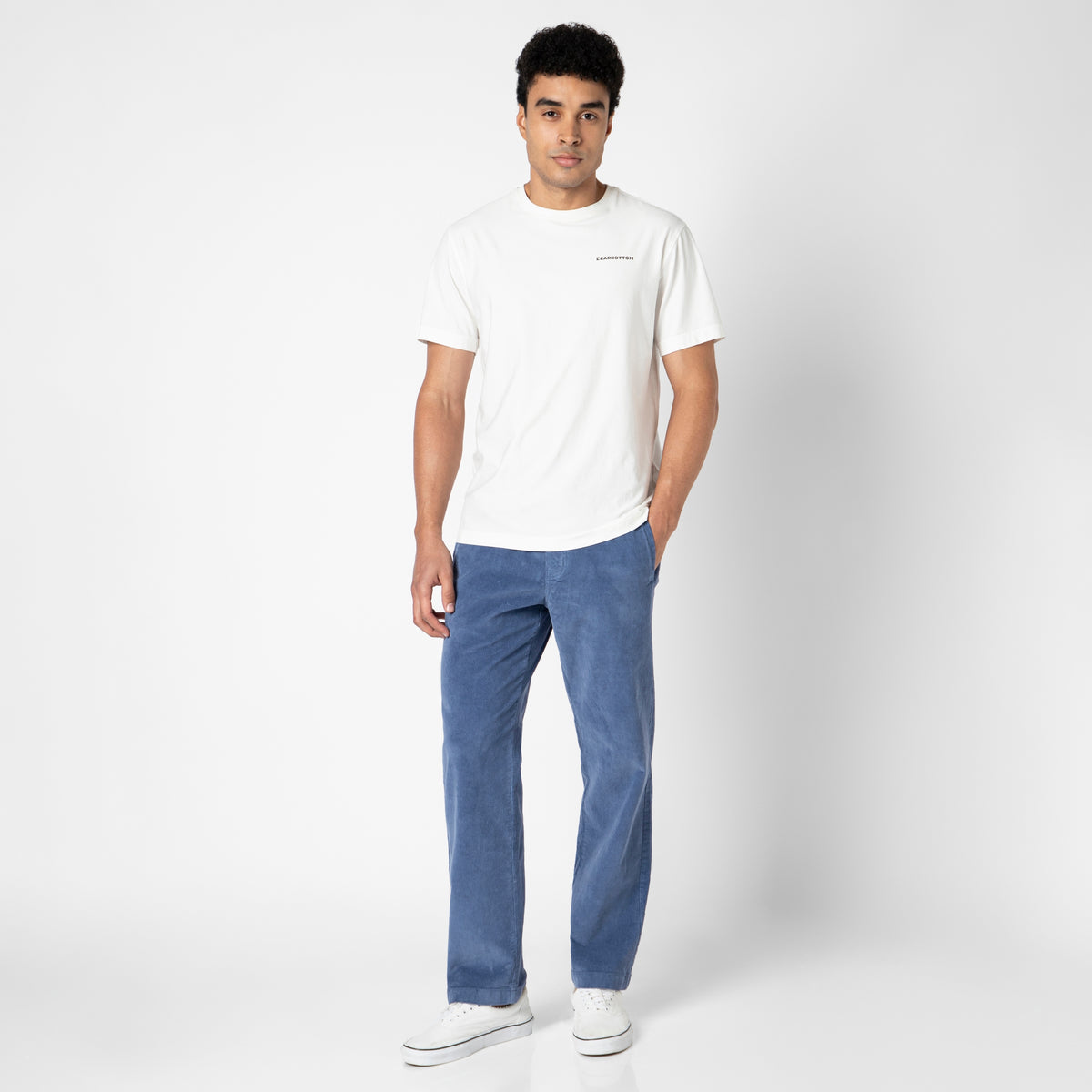 Corduroy Industry Pant Blue full body on model front