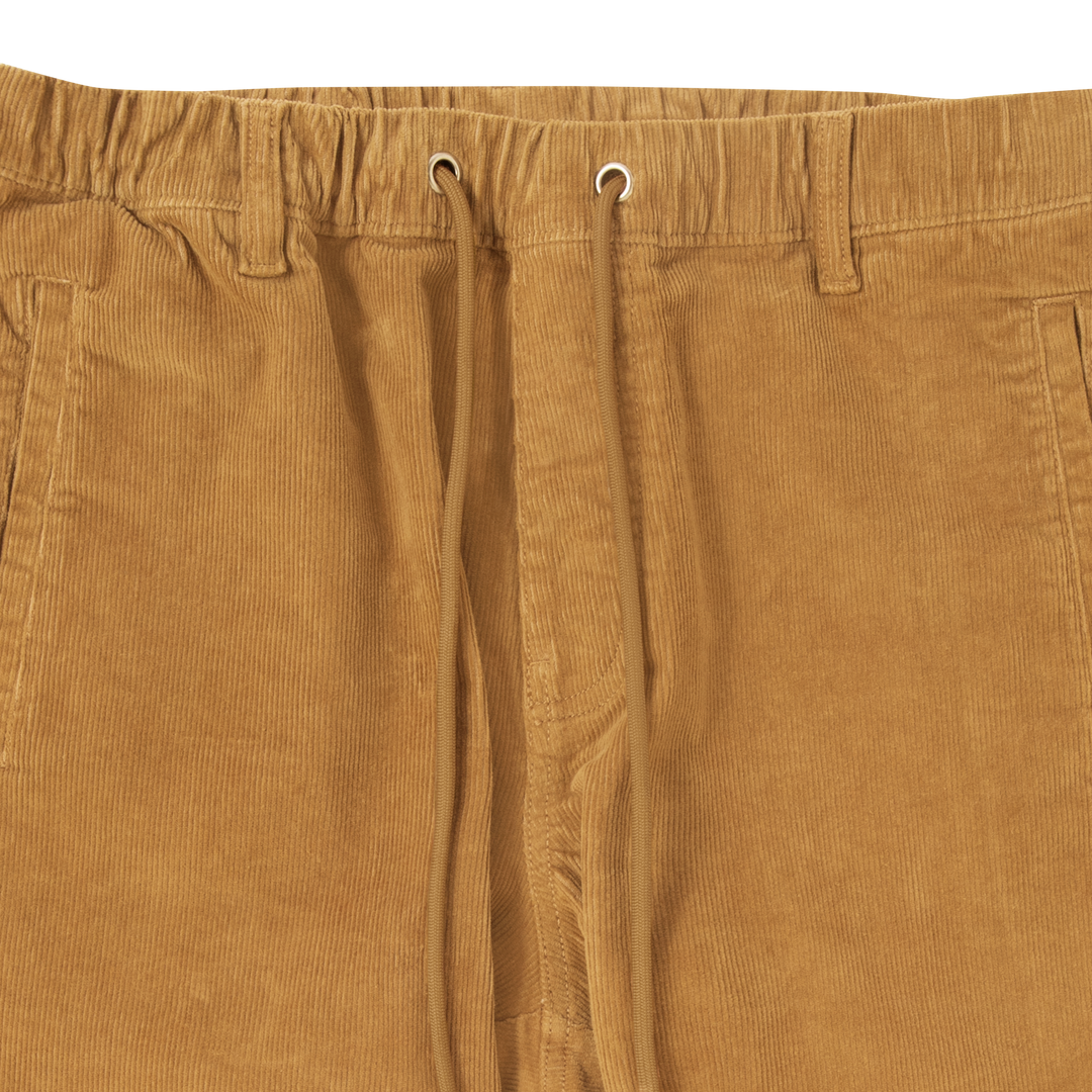 Corduroy Industry Pant Camel Drawstring detail