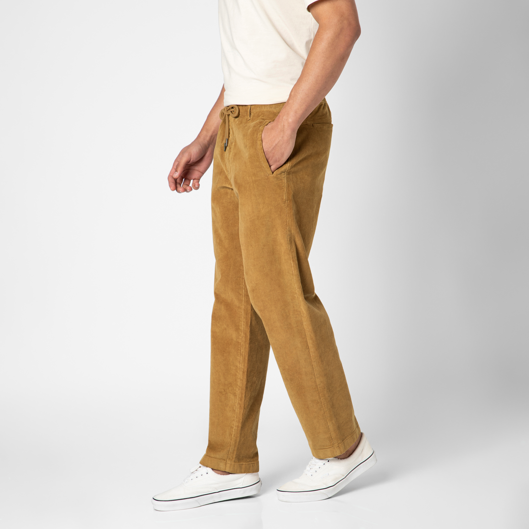 Corduroy Industry Pant Camel on model side