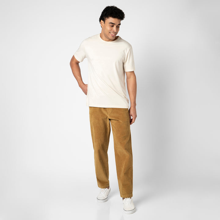 Corduroy Industry Pant Camel full body on model front