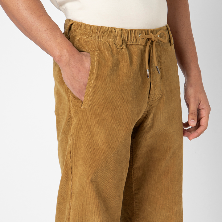 Corduroy Industry Pant Camel on model side close up