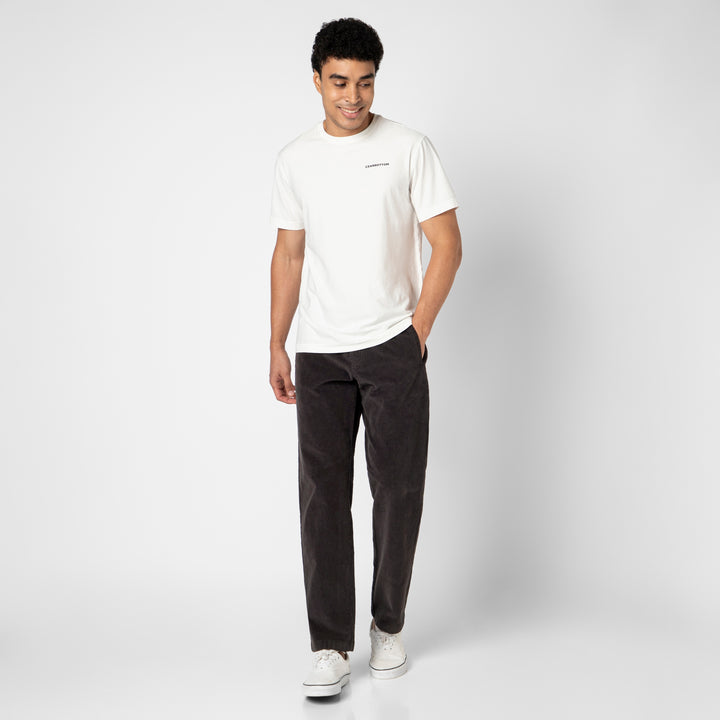 Corduroy Industry Pant Charcoal full body on model front