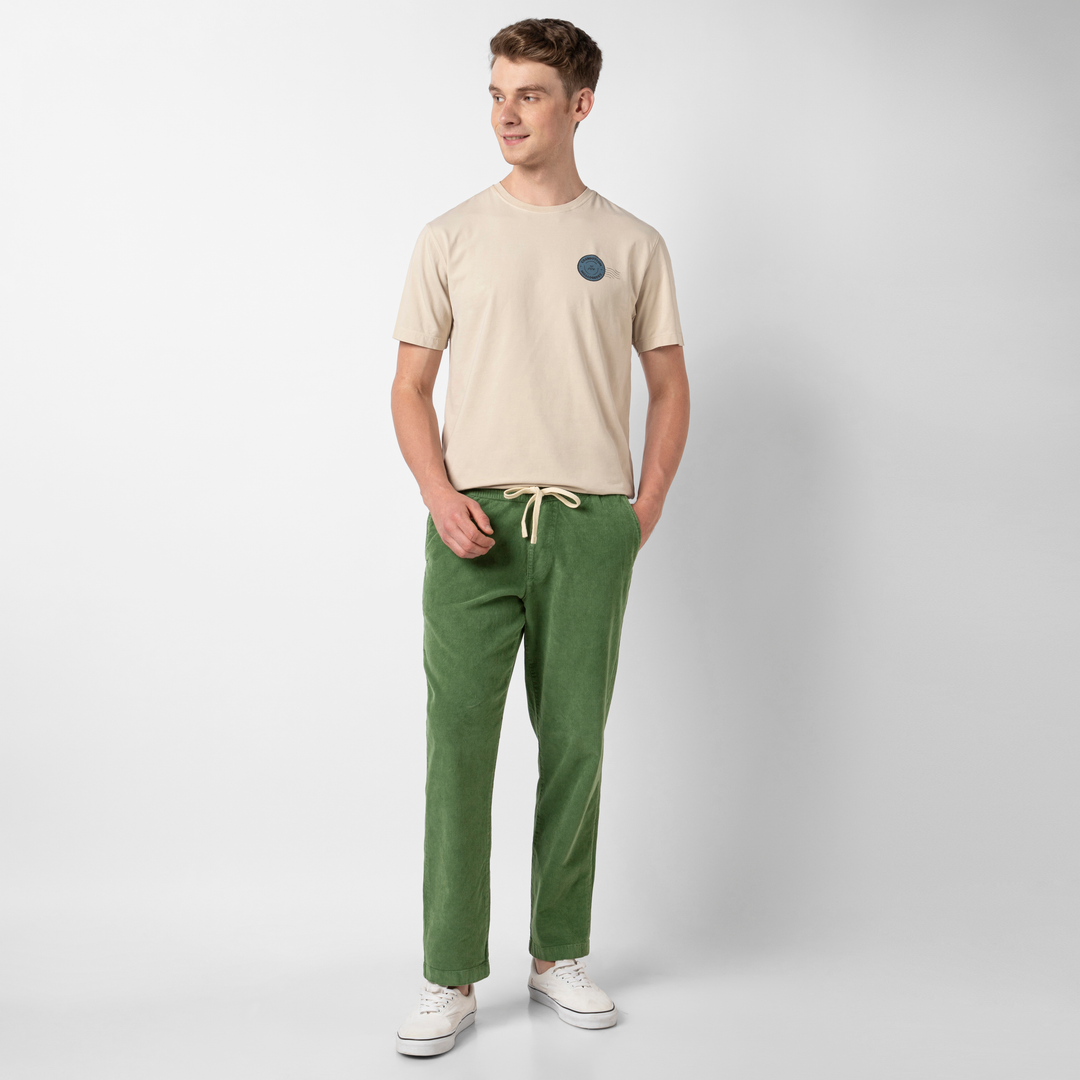 Corduroy Easy Pant in cactus on model