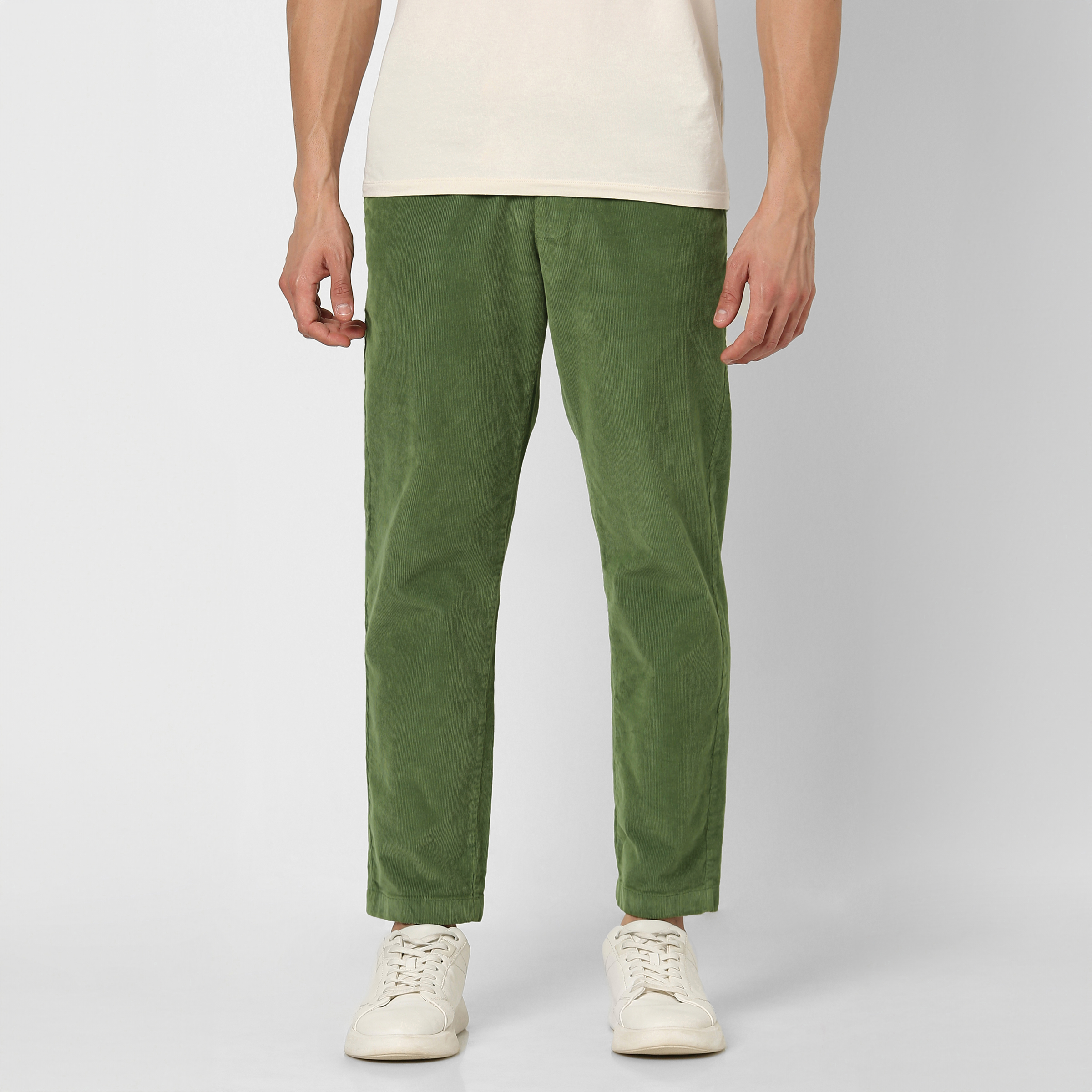 Corduroy Easy Pant Cactus front on model