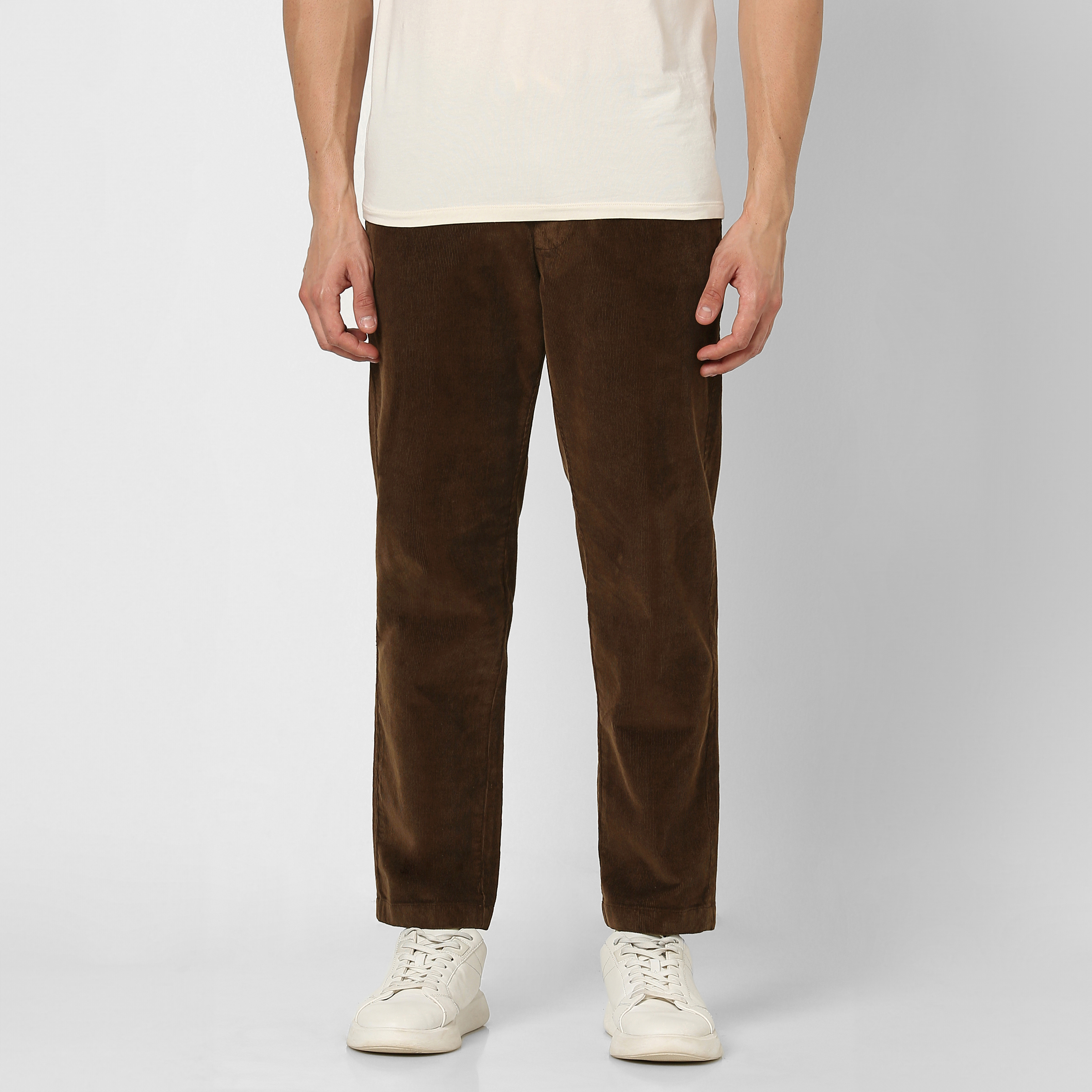Corduroy Easy Pant Cocoa front on model