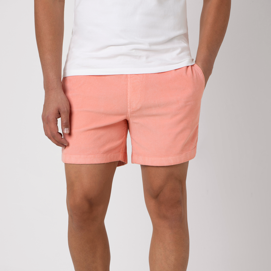 Corduroy Easy Short 5.5" Cloud Pink front on model